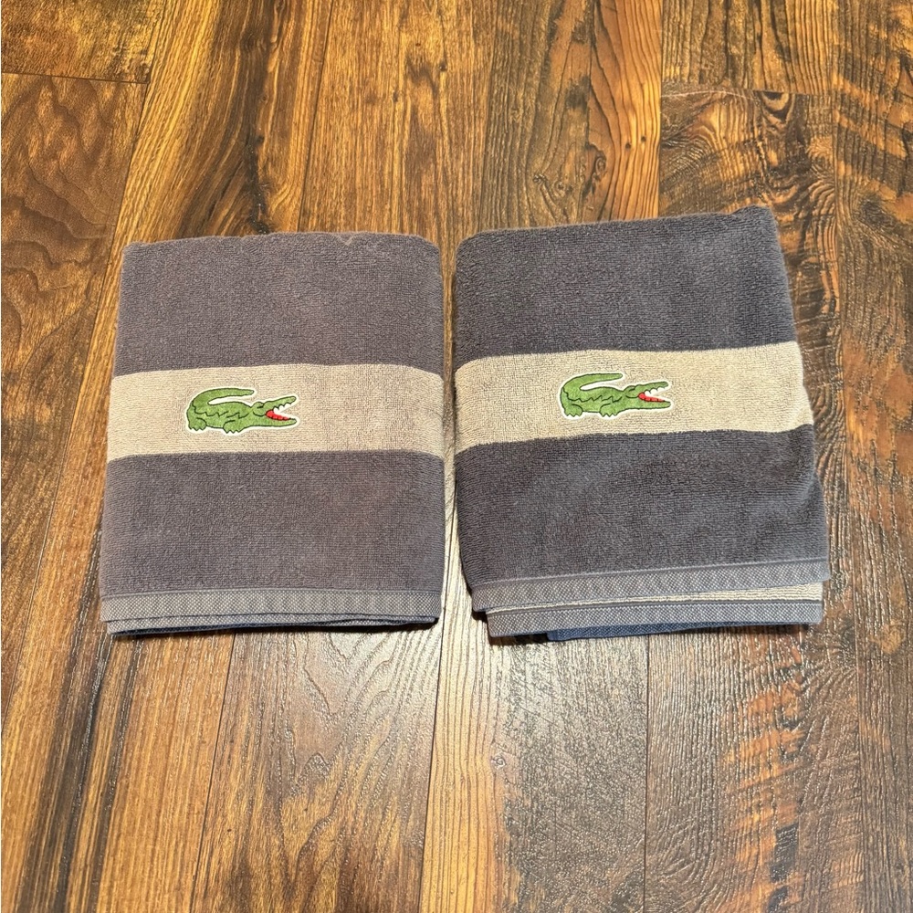 Lacoste Gray and Gray Towels